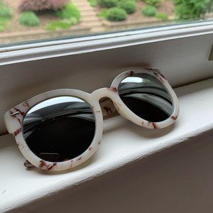 Mirrored Frame Sunglasses in White